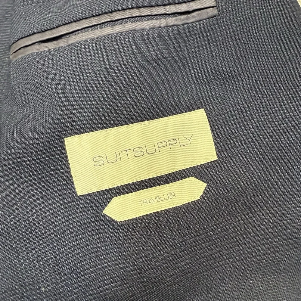 Suitsupply Sport Coat Mens 38 Navy Glen Check Wool Havana Unlined iTravel Blazer